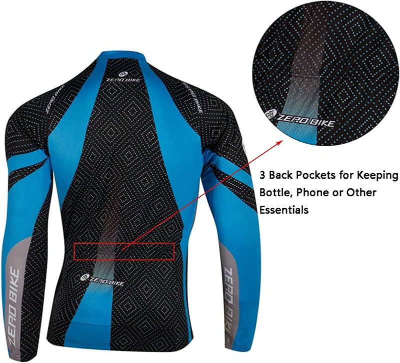 ZEROBIKE Men'S Breathable Long Sleeve Cycling Jersey Fast Drying Mesh Cycling Cloting Road Mountain Biking Breathable Vest Sporting Goods > Outdoor Recreation > Cycling > Cycling Apparel & Accessories ZEROBIKE   