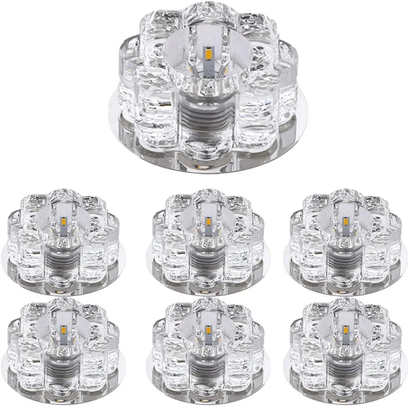 YHQSYKS 7 Pcs Crystal LED Downlight,3W/5W,Round Recessed Ceiling Light,Baffle Trim,Transparent LED Recessed Crystal Decorative Spotlight for Hallway, Living Room, Bedroom Home & Garden > Lighting > Flood & Spot Lights YHQSYKS 5w white light 