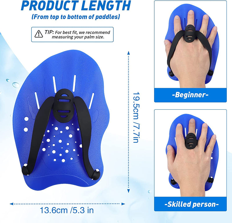 Swim Paddles Hand, Swim Paddles for Lap Swimming - Swim Hand Paddles with Adjustable Straps, Swimming Equipment for Women Men Children (1 Pair) Sporting Goods > Outdoor Recreation > Boating & Water Sports > Swimming HacoFlash   