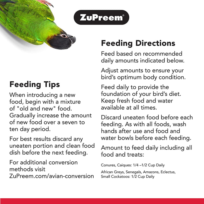 Zupreem Fruitblend Flavor Pellets Bird Food for Parrots and Conures, 3.5 Lb - Daily Blend Made in USA for Caiques, African Greys, Senegals, Amazons, Eclectus, Small Cockatoos Animals & Pet Supplies > Pet Supplies > Bird Supplies > Bird Food ZuPreem   