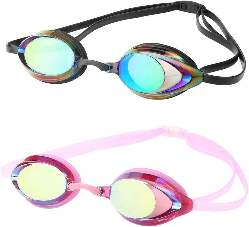 DARIDO Swim Goggles, Swimming Goggles 2 Pack anti Fog UV Protection No Leaking for Adult, Men, Women, Youth, Kids Sporting Goods > Outdoor Recreation > Boating & Water Sports > Swimming > Swim Goggles & Masks DARIDO Magenta & Black  