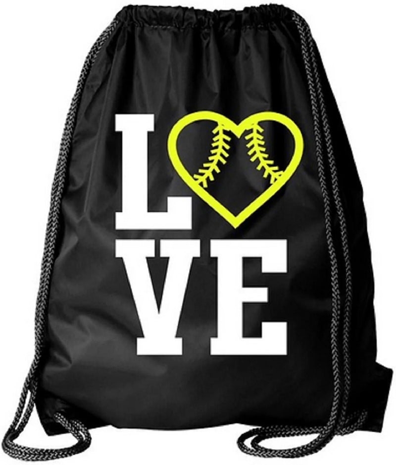 Kenz Laurenz Softball Drawstring Bag - Cinch Sack String Backpack Back Pack Tote Home & Garden > Household Supplies > Storage & Organization Kenz Laurenz 12  