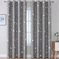 Navy Blue Blackout Galaxy Curtains 84 Inch for Nursery Bedroom, Soundproof Kids Room Darkening Grommet Constellation Curtain Drapes 2 Panels for Living/Dining Room Home & Garden > Decor > Window Treatments > Curtains & Drapes WUBODTI Grey 52×84 