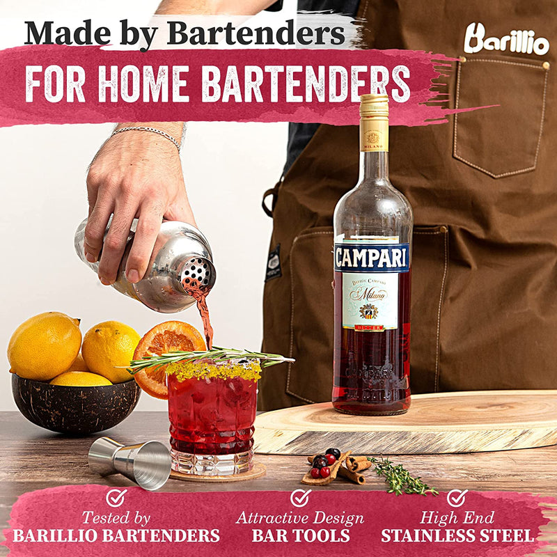 Cocktail Shaker Set Bartender Kit by BARILLIO: Complete Bar Tool Set | Stainless Steel Barware Essentials, Premium Mixology Gear Home & Garden > Kitchen & Dining > Barware barillio   