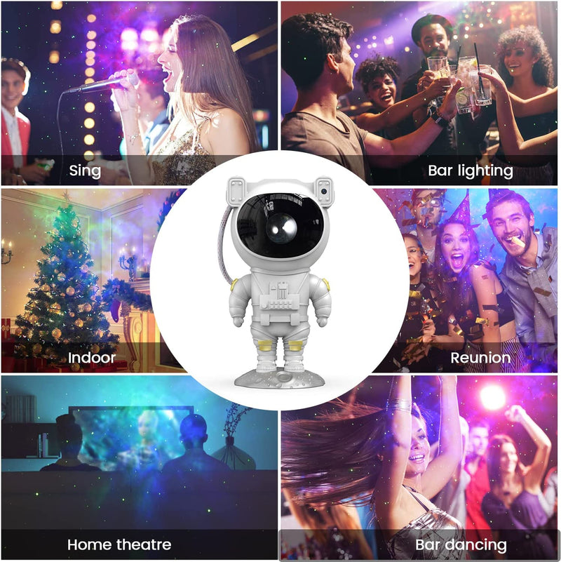 Star Projector Kids Night Light with Timer, Galaxy Light Projector with Remote Control, Astronaut Starry Sky Projector Lamp for Bedroom, Gaming Room, Home Theater, 360° Adjustable