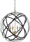Capital Lighting 4723WG Bailey Orb Candle Pendant, 4-Light 240 Total Watts, 19"H X 15"W, Winter Gold Home & Garden > Lighting > Lighting Fixtures Capital Lighting Fixture Company Aged Brass/Black 4-Light 
