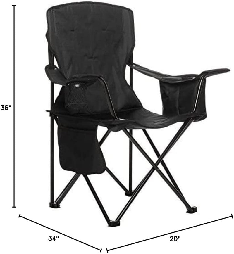 Folding Padded Outdoor Camping Chair with Carrying Bag - 34 X 20 X 36 Inches, Black Home & Garden > Lighting > Lighting Fixtures > Chandeliers KOL DEALS   