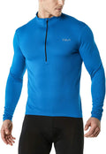 TSLA Men'S Long Sleeve Bike Cycling Jersey, Quick Dry Breathable Reflective Biking Shirts with 3 Rear Pockets Sporting Goods > Outdoor Recreation > Cycling > Cycling Apparel & Accessories Tesla Gears Cycle Long Sleeve Sky Blue Medium 