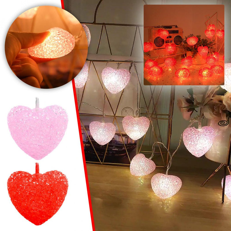 Jovati Valentine'S Day Led Lights Heart Mini String Lights - 5 FT 10 LED Battery Operated Mini Valentines Day Decor Fairy Lights for Outdoor Indoor Bedroom Patio Wedding Decoration Home & Garden > Decor > Seasonal & Holiday Decorations Jovati Red  