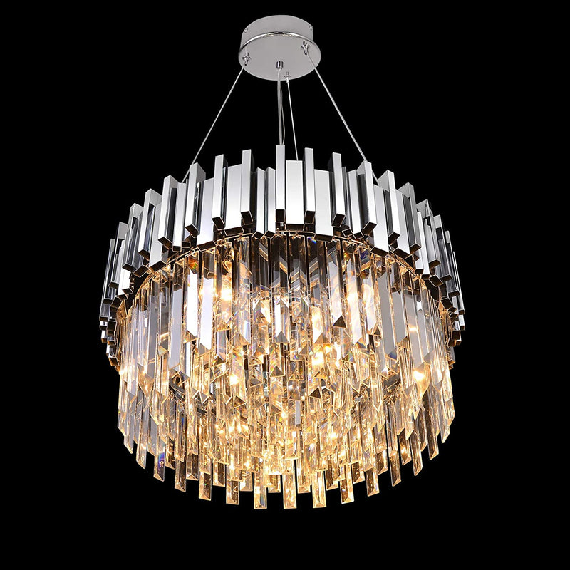 MEEROSEE Gold Chandelier Lighting Crystal Chandeliers Pendant Lights Fixture with Stainless Steel Shade Island Chandeliers Ceiling Dining Room Living Room Contemporary Kitchen Dimmable 12-Lights Home & Garden > Lighting > Lighting Fixtures > Chandeliers MEEROSEE Lighting 23.59"  