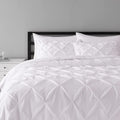 Pinch Pleat All-Season Down-Alternative Comforter Bedding Set - Twin / Twin XL, Burgundy Home & Garden > Linens & Bedding > Bedding KOL DEALS Bright White Bedding Set Full/Queen