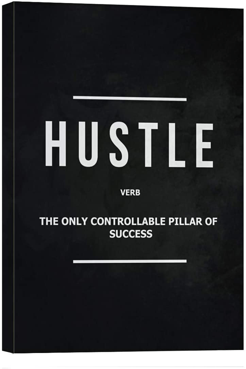 1% Entrepreneur Motivational Canvas Wall Art -Inspirational Office Wall Art Poster Quotes - Canvas Artwork Picture Print Framed for Home Office Bathroom Bedroom Wall Decor -24"X36" Home & Garden > Decor > Artwork > Posters, Prints, & Visual Artwork KaiLeFu HUSTLE 16 in x 20 in (40 x 50 cm) 