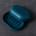 1 Pcs Portable Plastic Bathroom Shower Soap Box Tray Dish Storage Holder Plate Home Travel Soap Protector Case(Dark Blue)