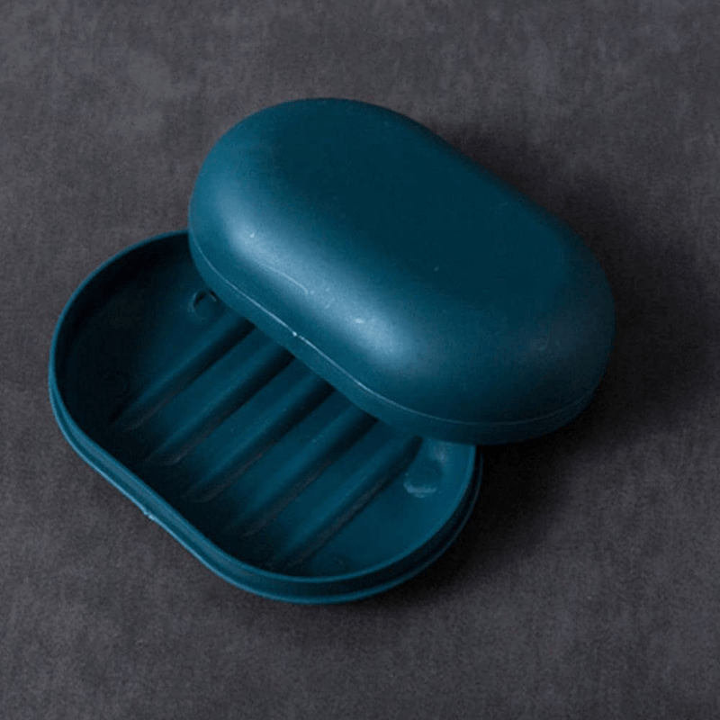 1 Pcs Portable Plastic Bathroom Shower Soap Box Tray Dish Storage Holder Plate Home Travel Soap Protector Case(Dark Blue) Sporting Goods > Outdoor Recreation > Camping & Hiking > Portable Toilets & Showers SICHU Dark Blue  
