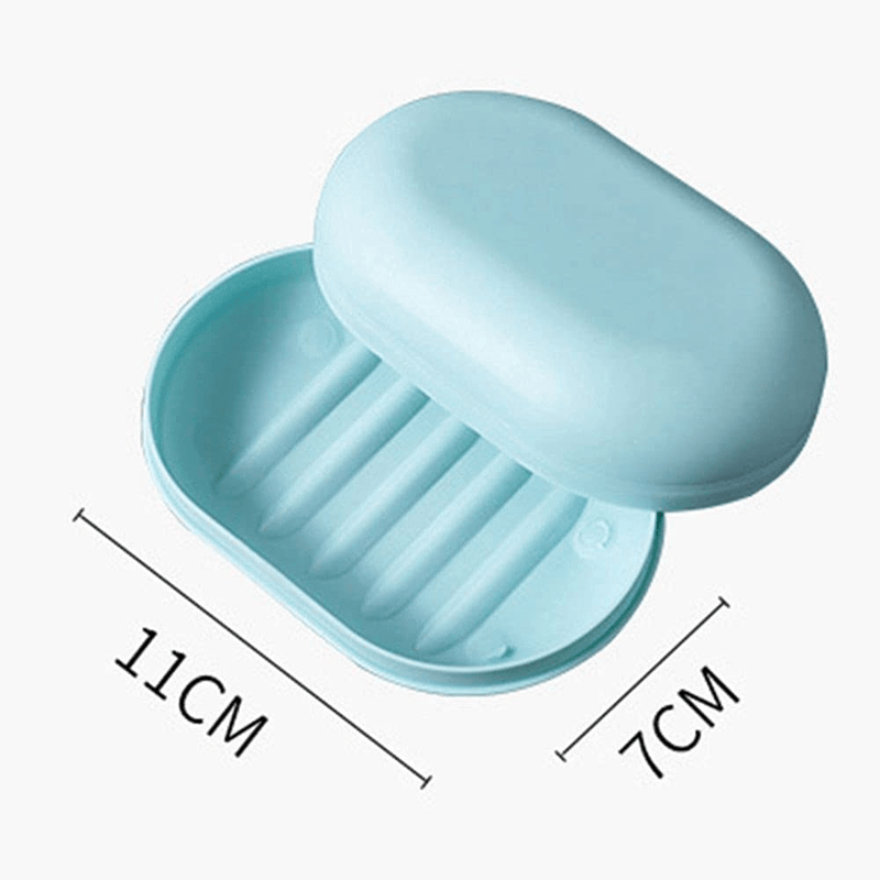 1 Pcs Portable Plastic Bathroom Shower Soap Box Tray Dish Storage Holder Plate Home Travel Soap Protector Case(Dark Blue) Sporting Goods > Outdoor Recreation > Camping & Hiking > Portable Toilets & Showers SICHU   