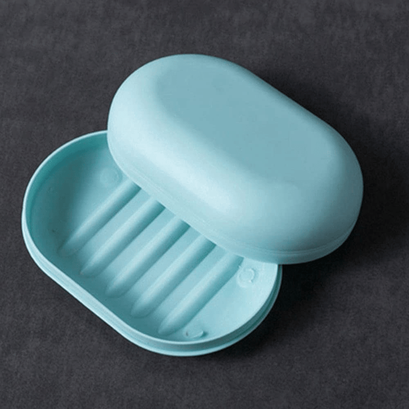 1 Pcs Portable Plastic Bathroom Shower Soap Box Tray Dish Storage Holder Plate Home Travel Soap Protector Case(Dark Blue) Sporting Goods > Outdoor Recreation > Camping & Hiking > Portable Toilets & Showers SICHU Light Blue  
