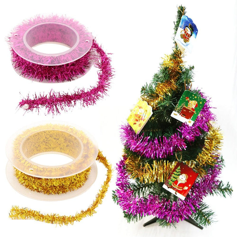 1 Roll 1.5M Christmas Tinsel Garland Soft Flexible Iron Wire Colorful Ribbon Atmosphere Decoration DIY Making Christmas Tree Garland Wedding Party Decoration Holiday Supplies