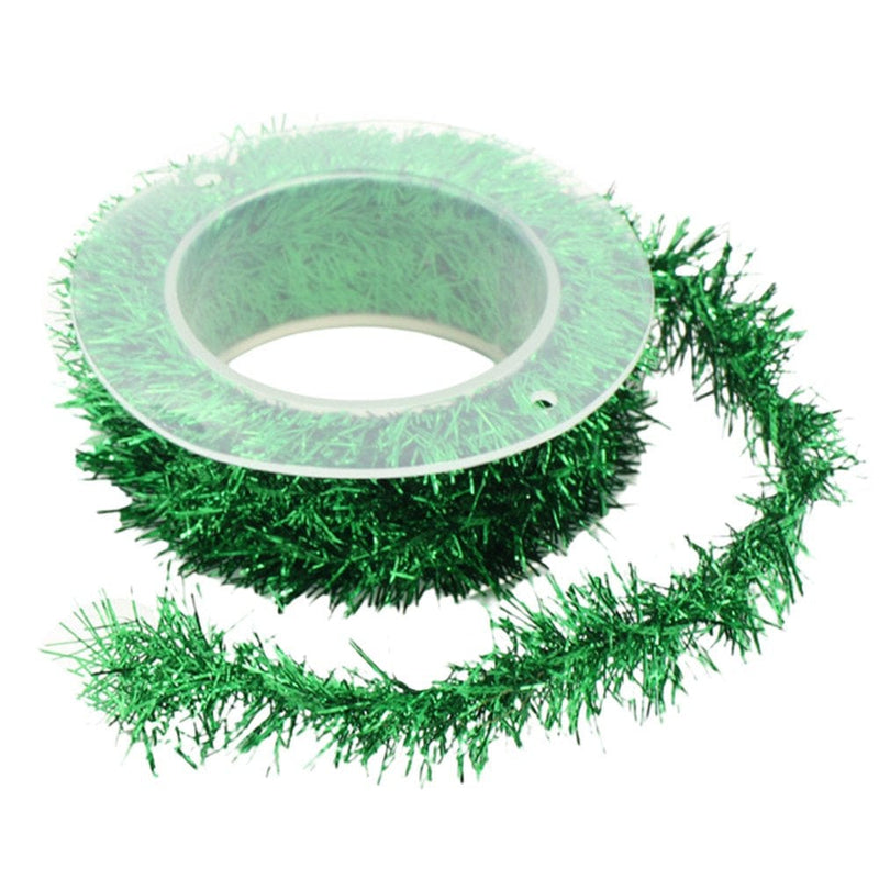 1 Roll 1.5M Christmas Tinsel Garland Soft Flexible Iron Wire Colorful Ribbon Atmosphere Decoration DIY Making Christmas Tree Garland Wedding Party Decoration Holiday Supplies Home & Garden > Decor > Seasonal & Holiday Decorations& Garden > Decor > Seasonal & Holiday Decorations Lohuatrd Green  