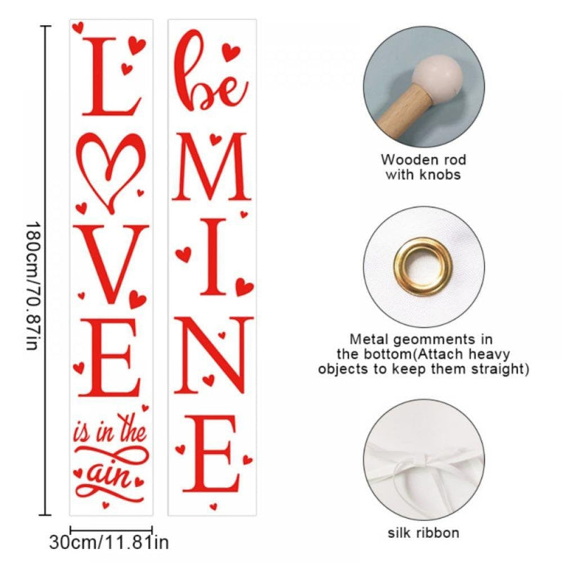 1 Set Valentines Day Decorations Banners Door Porch Sign Hanging Love Heart Streamers Wall Decor Party Supplies Home & Garden > Decor > Seasonal & Holiday Decorations 816218245   