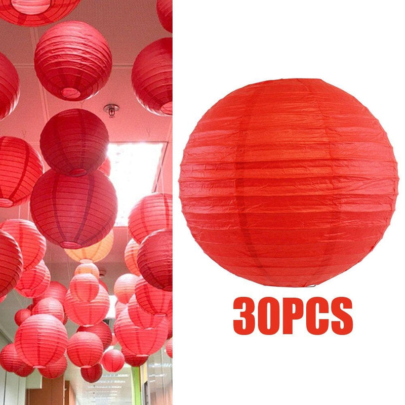 10/20/30Pcs round Chinese Paper Lantern Ball,4Inch/10Cm, Birthday Wedding Craft DIY Event Party Supplies Decoration Arts & Entertainment > Party & Celebration > Party Supplies Ledander 30pcs Red 