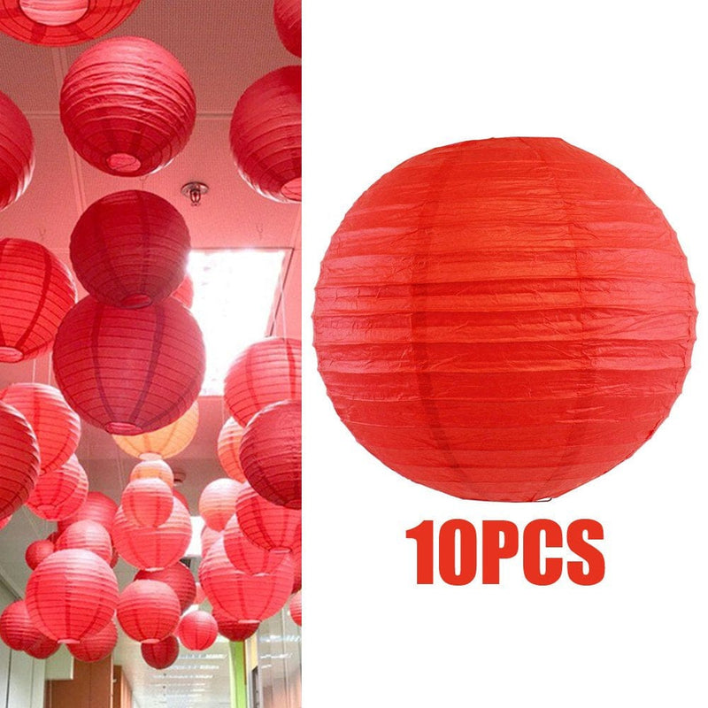 10/20/30Pcs round Chinese Paper Lantern Ball,4Inch/10Cm, Birthday Wedding Craft DIY Event Party Supplies Decoration Arts & Entertainment > Party & Celebration > Party Supplies Ledander 10pcs Red 