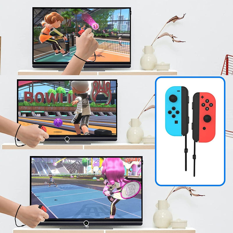 10 in 1 Game Accessory Kits for Switch Sports 2022,For Switch Joy-Con, Mario Tennis Ace Rackets +Golf Clubs for Mario Golf Super Rush+Leg Straps for Ring Fit Adventure+Chambara Game Sword