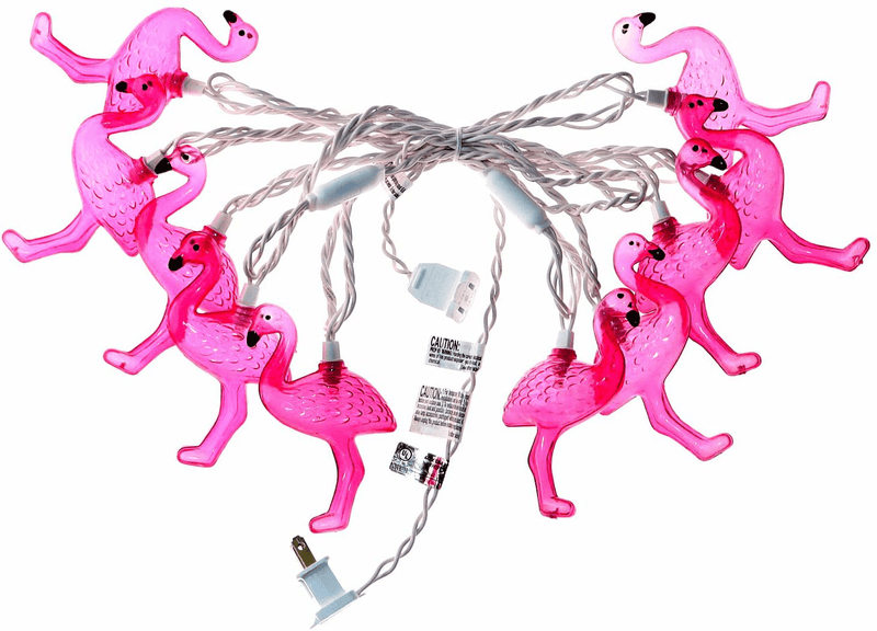 10 LED Flamingo Lights, 9 Ft White Wire Pink Decorative Lights String, for Wedding Party, Mothday'S Day, Easter Party, St. Patrick'S Day, Thanksgiving. Home & Garden > Decor > Seasonal & Holiday Decorations League Power lighting   