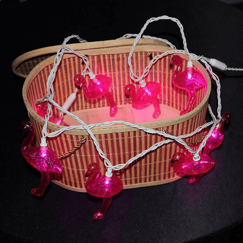 10 LED Flamingo Lights, 9 Ft White Wire Pink Decorative Lights String, for Wedding Party, Mothday'S Day, Easter Party, St. Patrick'S Day, Thanksgiving. Home & Garden > Decor > Seasonal & Holiday Decorations League Power lighting   