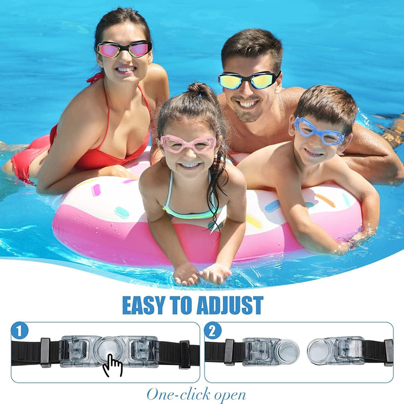 10 Pack anti Fog Swim Goggles UV Protection Swimming Goggles No Leaking Water Goggles Silicone Swimming Glasses with 10 Pairs Earplugs 10 Pieces Nose Clips for Adult Men Women Youth