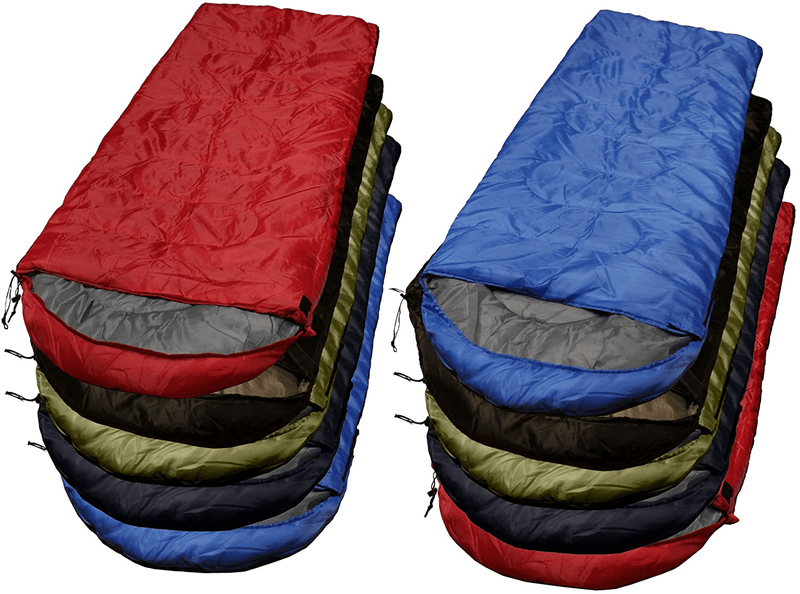 10 Pack of Camping Lightweight Sleeping Bags – 3 Season Warm & Cool Weather – Outdoor Gear, Adults and Kids, Hiking, Waterproof, Compact, Sleep Bag Bulk Wholesale Sporting Goods > Outdoor Recreation > Camping & Hiking > Sleeping Bags Yacht & Smith 10 Pack Mixed Colors  