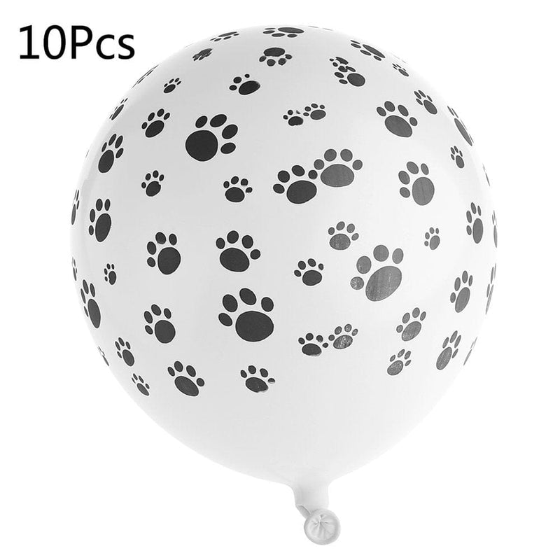 10 Pcs Dog Party Supplies Dog Paw Pattern Balloons Dog Animal Rescue Events