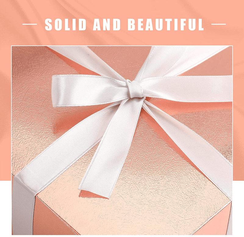 10 Pieces Gift Boxes 8X8X4 Inches,Valentines Day Present Box with Lids Bridesmaid Proposal Box with Greeting Cards Satin Ribbons Boxes for Gifts Wedding (Rose Gold) Home & Garden > Decor > Seasonal & Holiday Decorations Clabby   