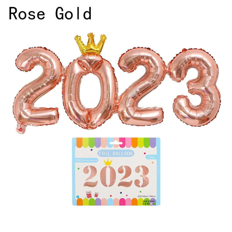 10 Sets Christmas 16 Inches Event Supplies Party Decoration Imperial Crown Aluminum Foil Balloon Number Balloons 2023 Number MULTICOLOR Arts & Entertainment > Party & Celebration > Party Supplies Luot rose gold  