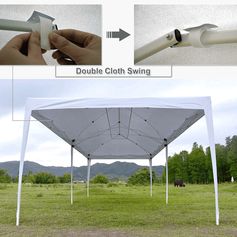 10 x 20 Pop Up Canopy Tent Portable Shade Instant Heavy Duty Outdoor Gazebo White Canopy Tent with 4 Sandbags for Outdoor Party Wedding Commercial Activity Pavilion BBQ Beach Car Shelter Home & Garden > Lawn & Garden > Outdoor Living > Outdoor Structures > Canopies & Gazebos EdMaxwell   