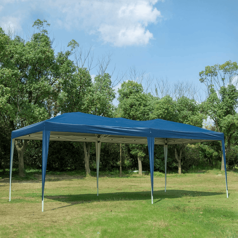 10 x 20 Pop Up Canopy Tent Portable Shade Instant Heavy Duty Outdoor Gazebo White Canopy Tent with 4 Sandbags for Outdoor Party Wedding Commercial Activity Pavilion BBQ Beach Car Shelter Home & Garden > Lawn & Garden > Outdoor Living > Outdoor Structures > Canopies & Gazebos EdMaxwell Blue  