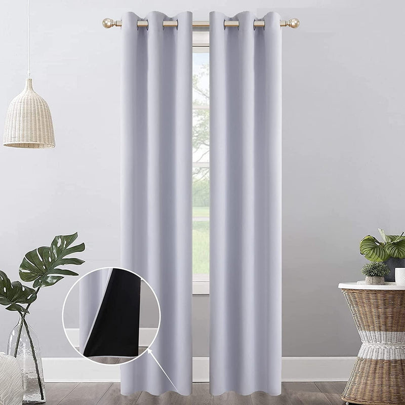 100% Blackout Curtains for Bedroom, 52 X 84 Inch Thermal Insulated Grommets Solid Full Light Blocking Curtains, Window Drapes for Kitchen/Home Decor/Living Room, 2 Panels Set, Bleach White Home & Garden > Decor > Window Treatments > Curtains & Drapes Mecodeco Bleach White 38W*84L 