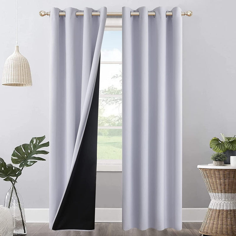 100% Blackout Curtains for Bedroom, 52 X 84 Inch Thermal Insulated Grommets Solid Full Light Blocking Curtains, Window Drapes for Kitchen/Home Decor/Living Room, 2 Panels Set, Bleach White Home & Garden > Decor > Window Treatments > Curtains & Drapes Mecodeco Bleach White 52W*84L 