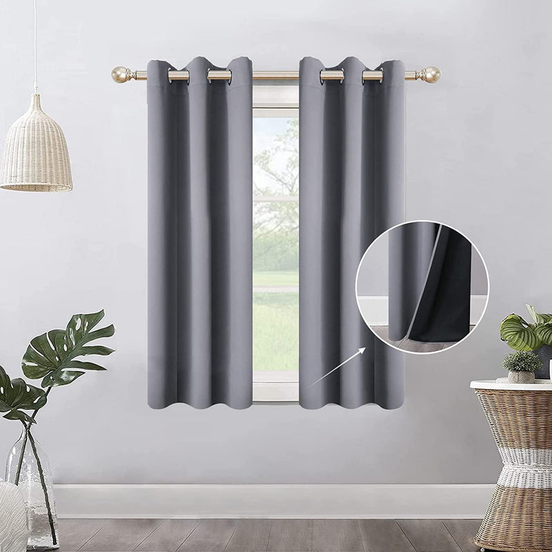 100% Blackout Curtains for Bedroom, 52 X 84 Inch Thermal Insulated Grommets Solid Full Light Blocking Curtains, Window Drapes for Kitchen/Home Decor/Living Room, 2 Panels Set, Bleach White Home & Garden > Decor > Window Treatments > Curtains & Drapes Mecodeco Light Gray 38W*45L 