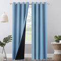 100% Blackout Curtains for Bedroom, 52 X 84 Inch Thermal Insulated Grommets Solid Full Light Blocking Curtains, Window Drapes for Kitchen/Home Decor/Living Room, 2 Panels Set, Bleach White Home & Garden > Decor > Window Treatments > Curtains & Drapes Mecodeco Lake Blue 52W*84L 