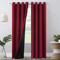 100% Blackout Curtains for Bedroom, 52 X 84 Inch Thermal Insulated Grommets Solid Full Light Blocking Curtains, Window Drapes for Kitchen/Home Decor/Living Room, 2 Panels Set, Bleach White Home & Garden > Decor > Window Treatments > Curtains & Drapes Mecodeco Burgundy 52W*84L 