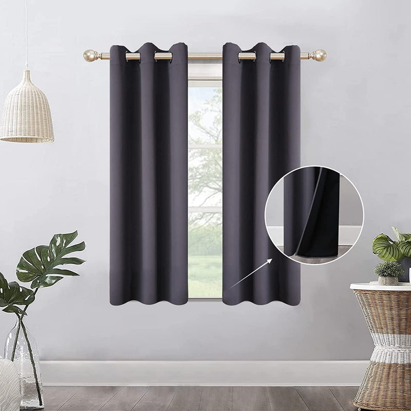 100% Blackout Curtains for Bedroom, 52 X 84 Inch Thermal Insulated Grommets Solid Full Light Blocking Curtains, Window Drapes for Kitchen/Home Decor/Living Room, 2 Panels Set, Bleach White Home & Garden > Decor > Window Treatments > Curtains & Drapes Mecodeco Dark Gray 38W*45L 