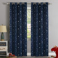 100% Blackout Curtains Starry Night Twinkle Moon and Star Pattern Galaxy Room Decor Thermal Insulated Nursery Window Drape with Grommet for Kid'S Room Sold 2 Panels (Each 52" X 84", Navy) Home & Garden > Decor > Window Treatments > Curtains & Drapes H.VERSAILTEX Navy 52"W X 84"L 