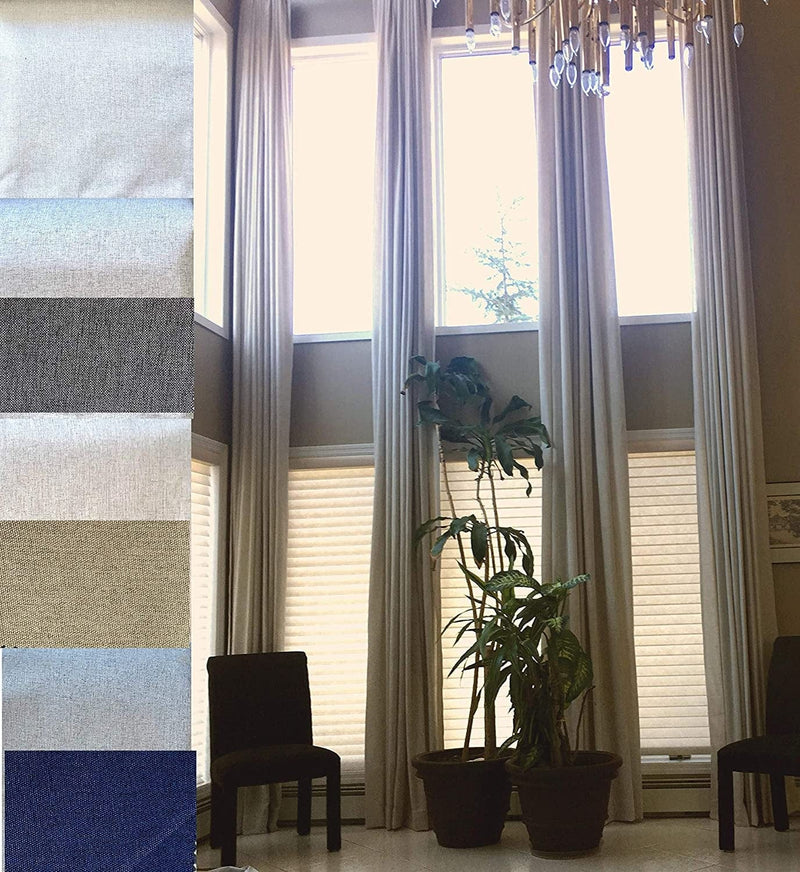 100 % Blackout Extra Long Linen Curtain (1 Panel). Thick Thermal Insulated. Custom Made 8-24 Ft Length (Grey, 120" Lx50 W) Home & Garden > Decor > Window Treatments > Curtains & Drapes Ikiriska Stone White 240"Lx100"W 