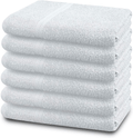 100% Cotton Bath Towels Set 22"x44" Pack of 6 White Economical Towels Ultra Soft Bath Towels Gym Spa Hotel Bath Towel Ring Spun Cotton Bath Towel Home & Garden > Linens & Bedding > Towels SIMPLY LOFTY White 24x46 - Pack of 6 