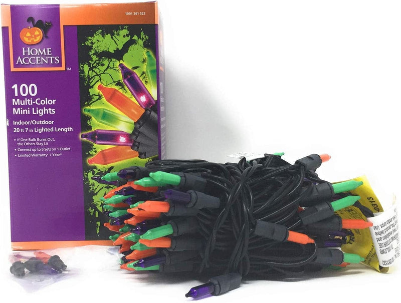 100 Ct Halloween String Light Set, Orange, Green, Purple, Black Cord Home & Garden > Lighting > Light Ropes & Strings TOYO ELECTRIC MFG CO LTD   