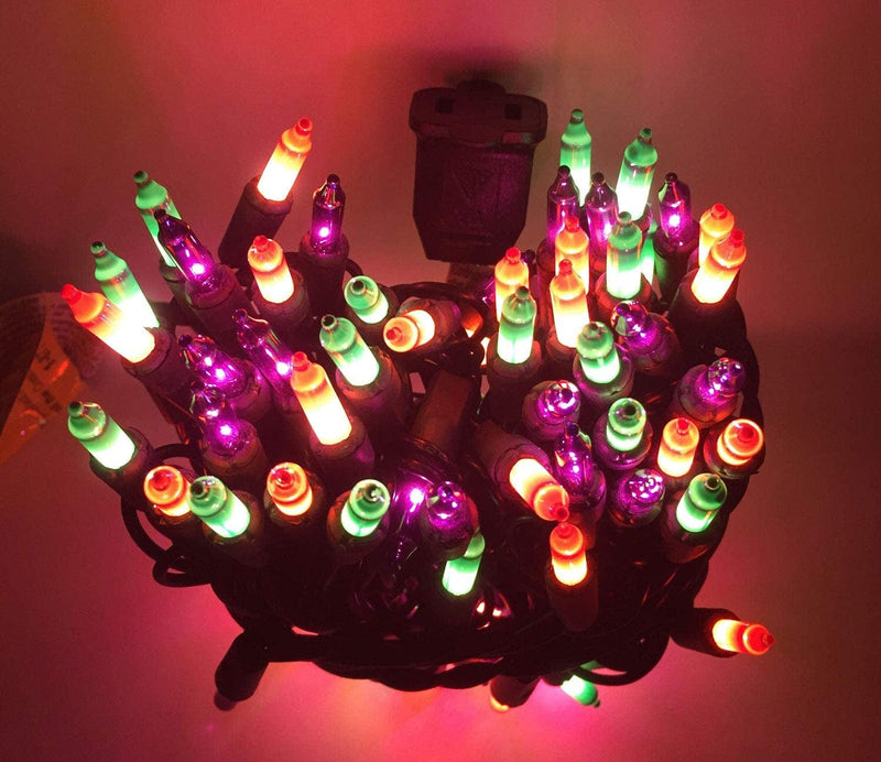 100 Ct Halloween String Light Set, Orange, Green, Purple, Black Cord Home & Garden > Lighting > Light Ropes & Strings TOYO ELECTRIC MFG CO LTD   