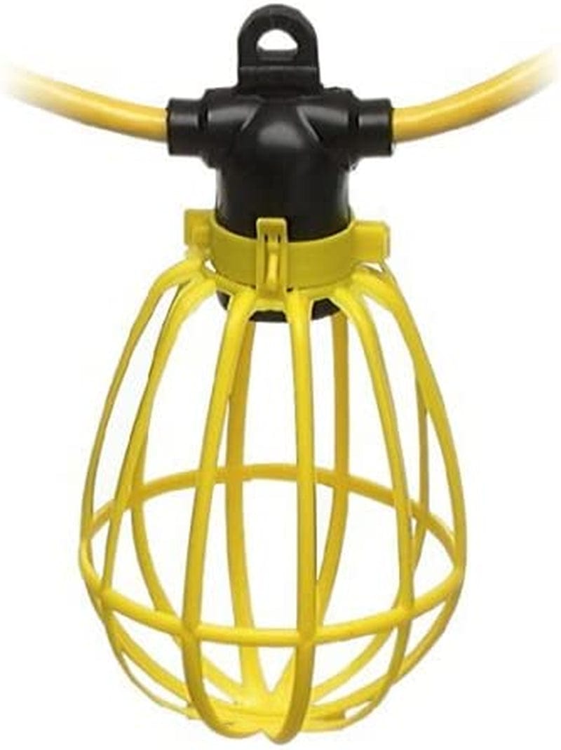 100-Foot Outdoor Yellow Commercial Contractor-Grade 10 Socket Plastic Cage String Lights Home & Garden > Lighting > Light Ropes & Strings Triglow   