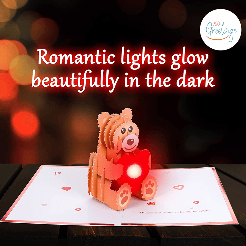 100 Greetings LIGHTS & MUSIC Teddy Bear Valentines Card – Plays Song STILL the ONE – Valentines Day Gifts for Him & Her – Valentines Day Cards for Him & Her – Happy Valentines Day Card for Him & Her Home & Garden > Decor > Seasonal & Holiday Decorations 100 GREETINGS   