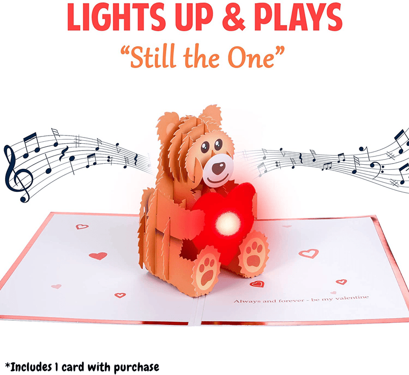 100 Greetings LIGHTS & MUSIC Teddy Bear Valentines Card – Plays Song STILL the ONE – Valentines Day Gifts for Him & Her – Valentines Day Cards for Him & Her – Happy Valentines Day Card for Him & Her Home & Garden > Decor > Seasonal & Holiday Decorations 100 GREETINGS   