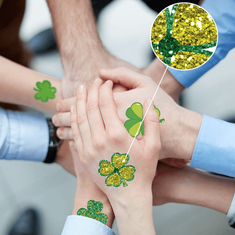 100 PCS Shamrock Tattoo Stickers St. Patrick'S Day Temporary Tattoos Clover Tattoos Irish Tattoos for St Patricks Day Decorations Party Favors Arts & Entertainment > Party & Celebration > Party Supplies FANCY LAND   